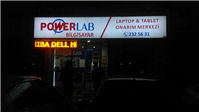 Kayseri ışıklı branda tabela azur mavi transluzent powerlab bilgisayar