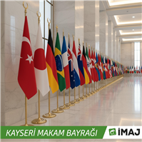 kayseri makama bayrağı gold krom direk