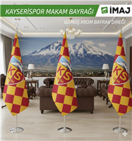 Kayserispor makam bayrağı erciyes dağının duvar kağıdı önünde sarı kırmızı dama zeminli